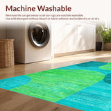 Ultra Soft Area Rug, Non Slip, Stain Resistant, Washable Area Rugs for Living Room, Bedroom, Trendy Minimalist Color Block(Blue)