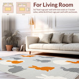 Ultra Soft Area Rug, Non Slip, Stain Resistant, Washable Area Rugs for Living Room, Bedroom, Delightful Cozy Farmhouse Vibe(Gray)