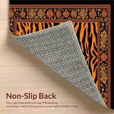 Ultra Soft Area Rug, Non Slip, Stain Resistant, Washable Area Rugs for Living Room, Bedroom, Tiger Print Area Boho Decor(Black)