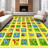 Ultra Soft Area Rug, Non Slip, Stain Resistant, Washable Area Rugs for Living Room, Bedroom, Lively Kaleidoscopic Educational Display(Yellow)