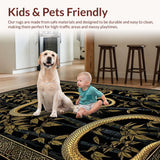 Vibrant Retro Snakes and Leaves(Black)