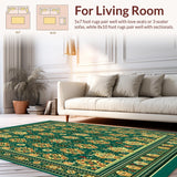 Ultra Soft Area Rug, Non Slip, Stain Resistant, Washable Area Rugs for Living Room, Bedroom, Boho Area(Green)