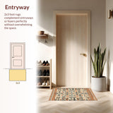 Ultra Soft Area Rug, Non Slip, Stain Resistant, Washable Area Rugs for Living Room, Bedroom, Bold Cultural Inspired Decorative Elements(Orange)