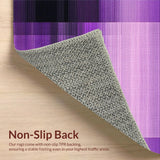 Ultra Soft Area Rug, Non Slip, Stain Resistant, Washable Area Rugs for Living Room, Bedroom, Minimalist Abstract Lines Arrangement(Purple)