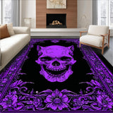 Ultra Soft Area Rug, Non Slip, Stain Resistant, Washable Area Rugs for Living Room, Bedroom, Mystical Skull Patterned Art(Purple)