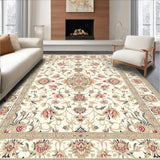 Ultra Soft Area Rug, Non Slip, Stain Resistant, Washable Area Rugs for Living Room, Bedroom, Elegant Beige Floral(Ivory)