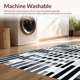 Ultra Soft Area Rug, Non Slip, Stain Resistant, Washable Area Rugs for Living Room, Bedroom, Bold Contemporary Patterned Statement(Gray)