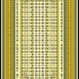 Geometric Stripe and Floral Area with Mustard Cream(Yellow)