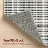 Ultra Soft Area Rug, Non Slip, Stain Resistant, Washable Area Rugs for Living Room, Bedroom, Striped Pattern Rug Minimalist Monochrome Floor Art(Black)