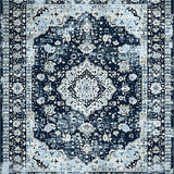 Navy Toned Vintage Floral Motif(Blue)