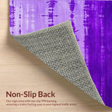 Ultra Soft Area Rug, Non Slip, Stain Resistant, Washable Area Rugs for Living Room, Bedroom, Unique Contemporary Tie-Dye Flair(Purple)