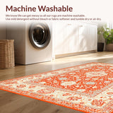 Ultra Soft Area Rug, Non Slip, Stain Resistant, Washable Area Rugs for Living Room, Bedroom, Luxurious Minimalist Tiled Arrangement(Orange)