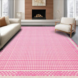 Ultra Soft Area Rug, Non Slip, Stain Resistant, Washable Area Rugs for Living Room, Bedroom, Stylish Classic Argyle Appeal(Pink)