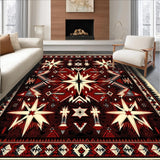 Ultra Soft Area Rug, Non Slip, Stain Resistant, Washable Area Rugs for Living Room, Bedroom, Rustic Texas Star Farmhouse Kitchen Anti-Fatigue Mat(Red)