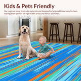 Stylish Contemporary Spectrum Stripes(Blue)