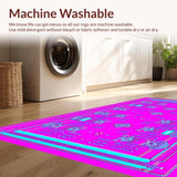 Ultra Soft Area Rug, Non Slip, Stain Resistant, Washable Area Rugs for Living Room, Bedroom, Enchanting Colorful Lattice Wonderland(Pink)