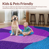 Ultra Soft Area Rug, Non Slip, Stain Resistant, Washable Area Rugs for Living Room, Bedroom, Modern Abstract Dining Space Non-Slip Carpet(Purple)