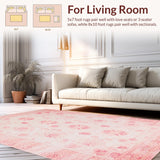 Ultra Soft Area Rug, Non Slip, Stain Resistant, Washable Area Rugs for Living Room, Bedroom, Chic Blush Shaggy Texture(Pink)