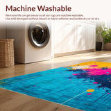 Ultra Soft Area Rug, Non Slip, Stain Resistant, Washable Area Rugs for Living Room, Bedroom, Energetic Hues in Contemporary Style(Yellow)