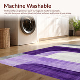 Ultra Soft Area Rug, Non Slip, Stain Resistant, Washable Area Rugs for Living Room, Bedroom, Sophisticated Grey and Purple Motif(Purple)