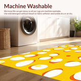 Ultra Soft Area Rug, Non Slip, Stain Resistant, Washable Area Rugs for Living Room, Bedroom, Artful Dynamic Shape Arrangement(Yellow)