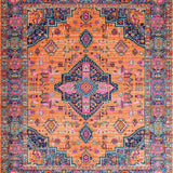 Ultra Soft Area Rug, Non Slip, Stain Resistant, Washable Area Rugs for Living Room, Bedroom, Vibrant Transitional Diamond Pattern(Orange)