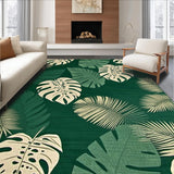 Ultra Soft Area Rug, Non Slip, Stain Resistant, Washable Area Rugs for Living Room, Bedroom, Elegant Monstera Patterned Accent(Green)