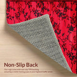 Ultra Soft Area Rug, Non Slip, Stain Resistant, Washable Area Rugs for Living Room, Bedroom, Sleek Minimalist Petal Design(Red)