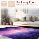 Ultra Soft Area Rug, Non Slip, Stain Resistant, Washable Area Rugs for Living Room, Bedroom, Bold Cosmic Fantasy Texture(Purple)