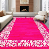 Ultra Soft Area Rug, Non Slip, Stain Resistant, Washable Area Rugs for Living Room, Bedroom, Bold Energetic Funky Vibes(Red)