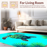 Fresh Tropical Vibes Floor Covering(Blue)