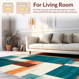 Ultra Soft Area Rug, Non Slip, Stain Resistant, Washable Area Rugs for Living Room, Bedroom, Chic Modern Geometric Touch(Blue)