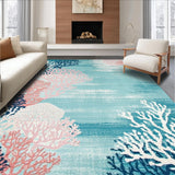 Elegant Tiled Coral Aesthetic(Blue)