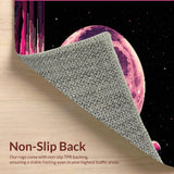 Ultra Soft Area Rug, Non Slip, Stain Resistant, Washable Area Rugs for Living Room, Bedroom, Moon Phase Elegant Textured Design(Purple)