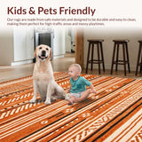 Ultra Soft Area Rug, Non Slip, Stain Resistant, Washable Area Rugs for Living Room, Bedroom, Vibrant Rustic Shag Appeal(Orange)