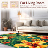 Ultra Soft Area Rug, Non Slip, Stain Resistant, Washable Area Rugs for Living Room, Bedroom, Elegant Multicolored Medallion Design(Yellow)