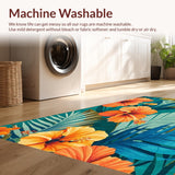 Ultra Soft Area Rug, Non Slip, Stain Resistant, Washable Area Rugs for Living Room, Bedroom, Stylish Contemporary Nature-Inspired Arrangement(Orange)