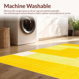 Ultra Soft Area Rug, Non Slip, Stain Resistant, Washable Area Rugs for Living Room, Bedroom, Radiant Plush Rustic Charm(Yellow)