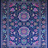 Ultra Soft Area Rug, Non Slip, Stain Resistant, Washable Area Rugs for Living Room, Bedroom, Rustic Multicolor Tapestry Vibe(Blue)
