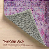 Ultra Soft Area Rug, Non Slip, Stain Resistant, Washable Area Rugs for Living Room, Bedroom, Classic Tiled Earthy Essence(Pink)