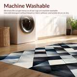 Ultra Soft Area Rug, Non Slip, Stain Resistant, Washable Area Rugs for Living Room, Bedroom, Sleek Modern Geometric Aesthetic(Gray)