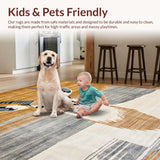 Ultra Soft Area Rug, Non Slip, Stain Resistant, Washable Area Rugs for Living Room, Bedroom, Chic Light Gray Animal Motif(Beige)
