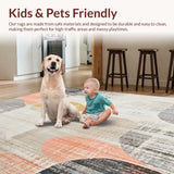 Ultra Soft Area Rug, Non Slip, Stain Resistant, Washable Area Rugs for Living Room, Bedroom, with Subtle Distressed Beige and Multi(Gray)