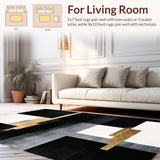 Ultra Soft Area Rug, Non Slip, Stain Resistant, Washable Area Rugs for Living Room, Bedroom, Enigmatic Chord Cruiser With Supreme Visual Weight And Hypebeast Edges(Black)