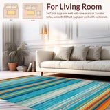 Artful Multicolor Striped Ensemble(Blue)