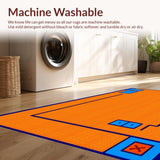 Ultra Soft Area Rug, Non Slip, Stain Resistant, Washable Area Rugs for Living Room, Bedroom, Vibrant Retro Game Aesthetic(Orange)