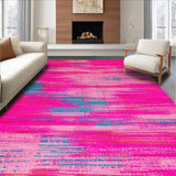 Ultra Soft Area Rug, Non Slip, Stain Resistant, Washable Area Rugs for Living Room, Bedroom, Bold Colorful Dynamic Brushstrokes(Pink)