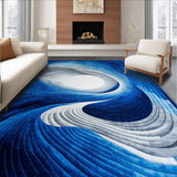 Ultra Soft Area Rug, Non Slip, Stain Resistant, Washable Area Rugs for Living Room, Bedroom, Vibrant Abstract 3D Illusion(Blue)