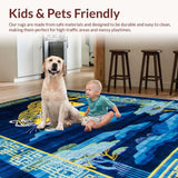Ultra Soft Area Rug, Non Slip, Stain Resistant, Washable Area Rugs for Living Room, Bedroom, Cultural Woolen Entryway Doormat for Artistic Homes(Blue)
