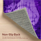 Ultra Soft Area Rug, Non Slip, Stain Resistant, Washable Area Rugs for Living Room, Bedroom, Vibrant Tie-Dye Aesthetic Fusion(Purple)